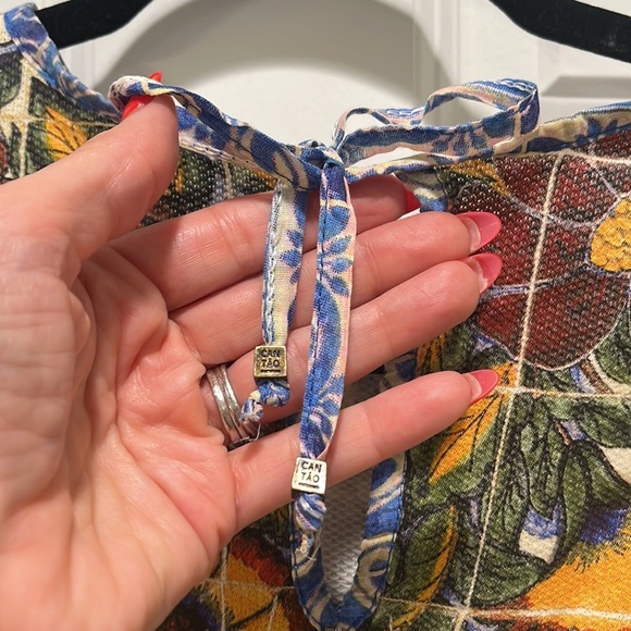 Cantao Brazilian designer vintage swing tank top floral birds of paradise Medium - Picture 4 of 8